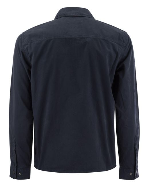Woolrich Blue Garment-Dyed Shirt Jacket for men