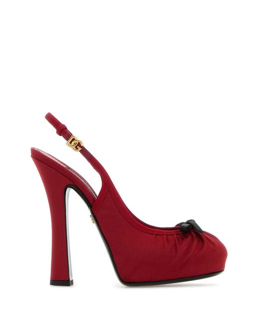Dolce & Gabbana Red Satin Pumps