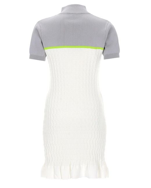 Casablanca White Polo Shirt Dress Tennis Viscose Polyamide