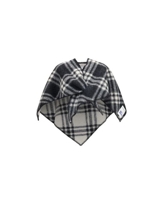 Burberry Black Gray Wool Oves Aries Scarf