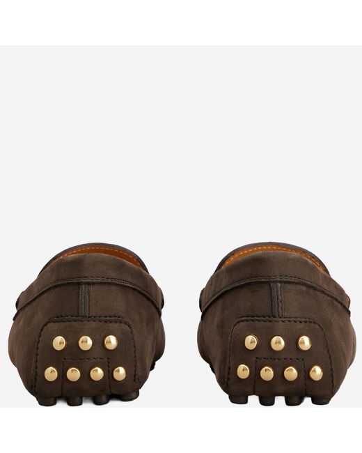 Tod's Brown Moccasins Suede Calfskin Shoe