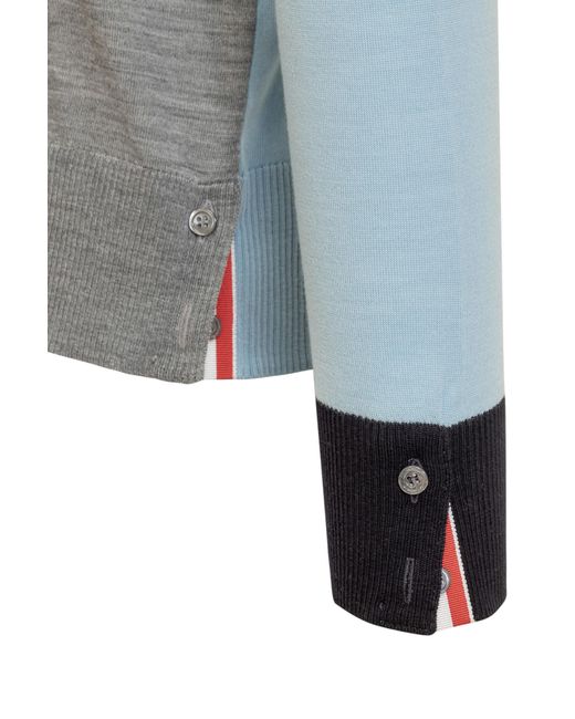 Thom Browne Gray 4-bar Striped Fun Mix Pullover for men