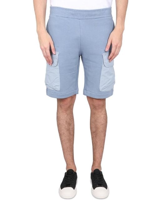 Paul Smith Blue Cotton Bermuda Shorts Organic for men