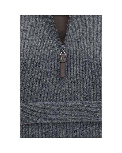 Brunello Cucinelli Gray Cashmere Sweatshirt Clothing