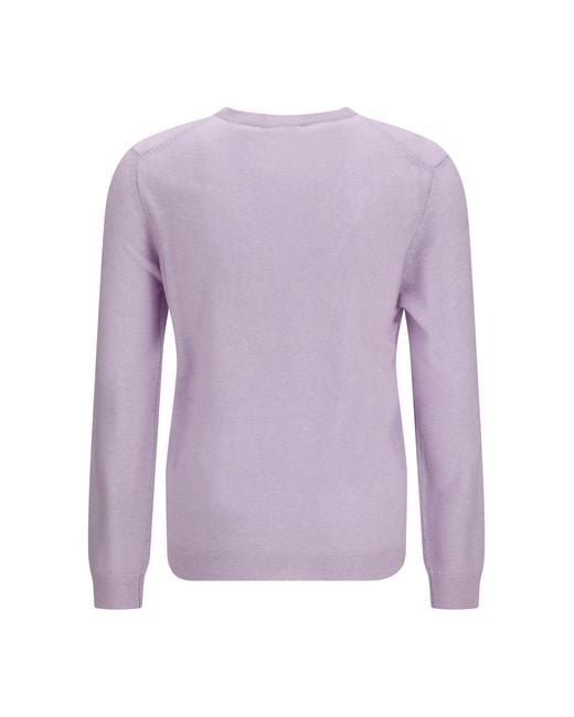Aragona Cashmere Purple Crewneck Sweater Cashmere And Linen Kashmir/Capra Hircus for men