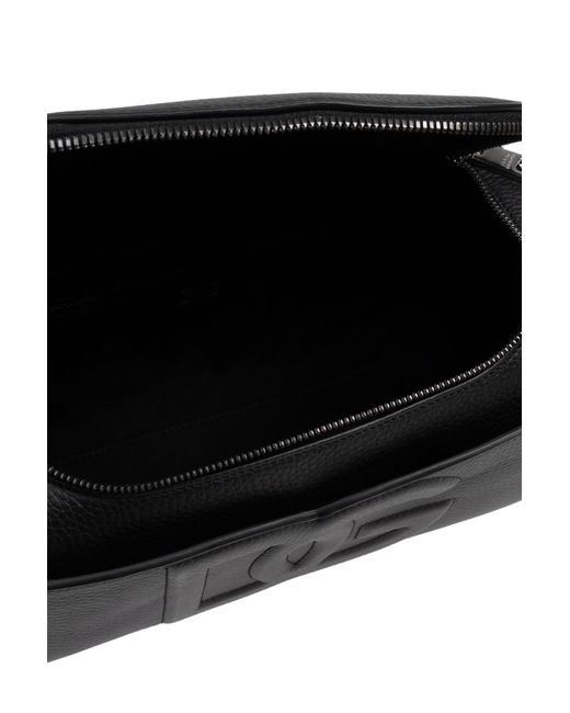 Dolce & Gabbana Black Dolce & Gabbana Leather Makeup Bag for men