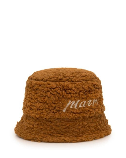 Marni Brown Bucket Hat With Logo for men