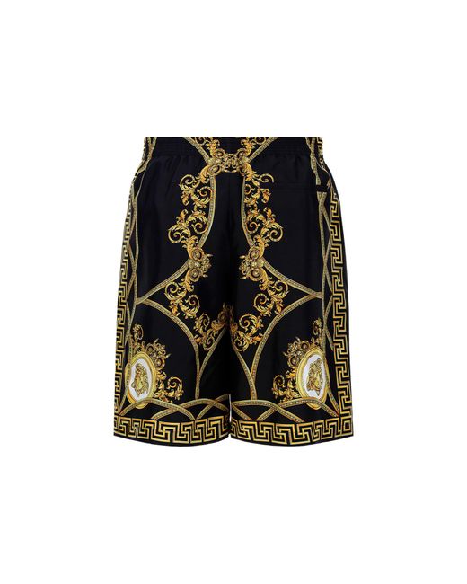Versace Silk Shorts in Nero (Black) for Men | Lyst