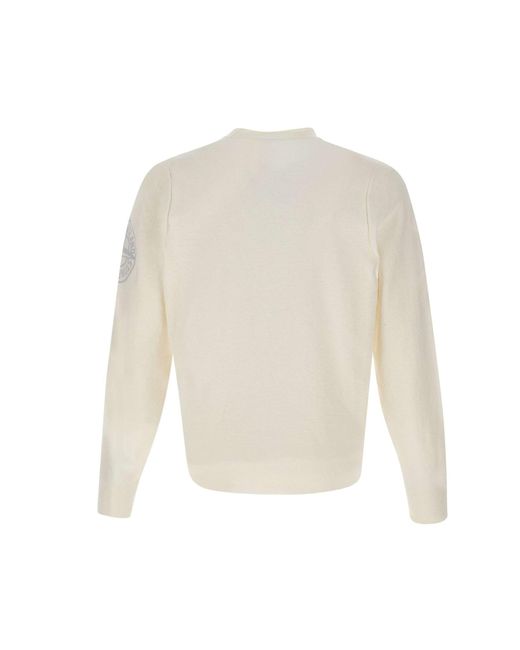 Stone Island White Organic Cotton Sweater for men