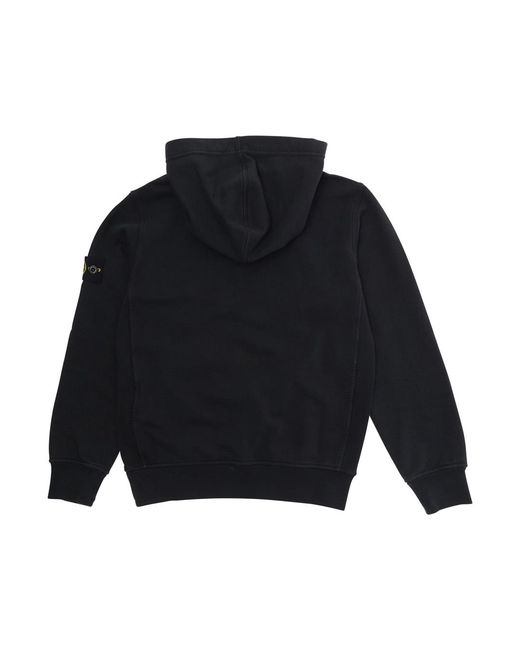 Stone Island Blue Hoodie For Kids Cotton Hoods & Sweatshirts for men