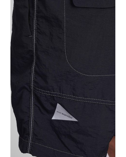 And Wander Blue Shorts In Black Nylon for men