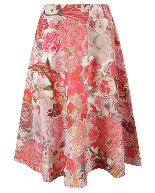 Marni Red Flower Print Skirt