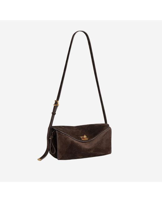 Balenciaga Brown Shoulder Bag Suede
