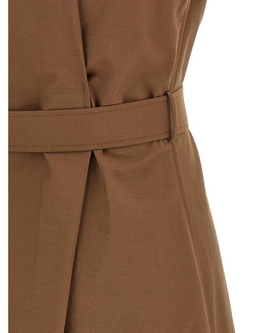 Brunello Cucinelli Brown Cotton Midi Dress