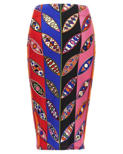 Emilio Pucci Blue Girandole Skirts Multicolor