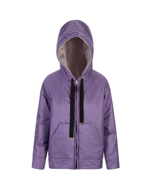 Max Mara The Cube Purple Hooded Padded Reversible Jacket