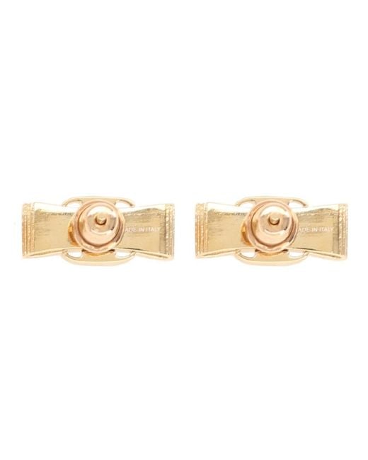 Ferragamo Natural Earrings Vara Bow Brass