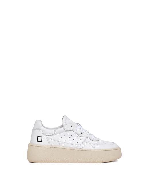 Date White Step Calf Leather Sneaker