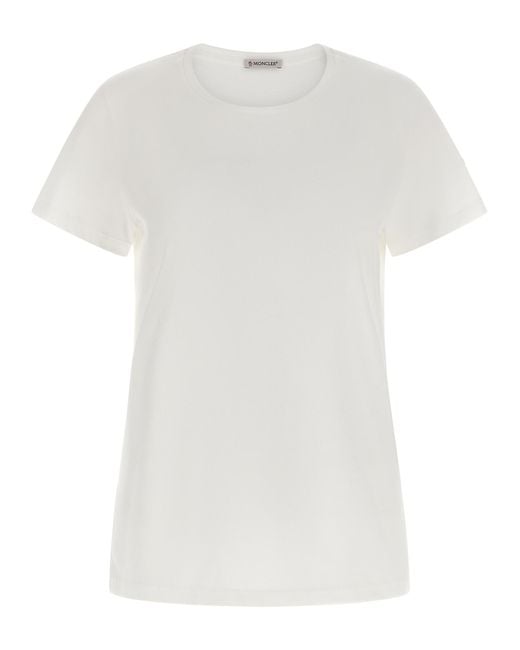 Moncler White Logo Patch T-Shirt