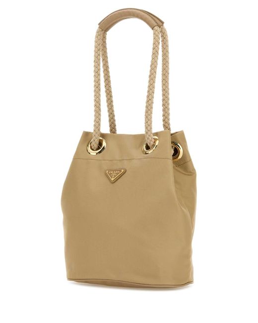 Prada Natural Sand Re-Nylon Mariner Bucket Bag