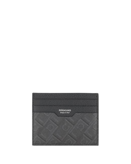 Ferragamo Gray Card Holder for men