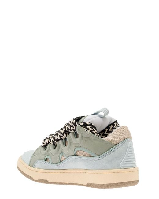 Lanvin White Curb Low-Top Sneaker With Oversized Laces