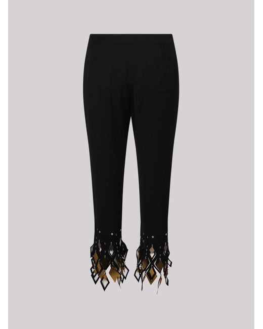 Rabanne Black Rabanne Studded-Ankles Cropped Trousers