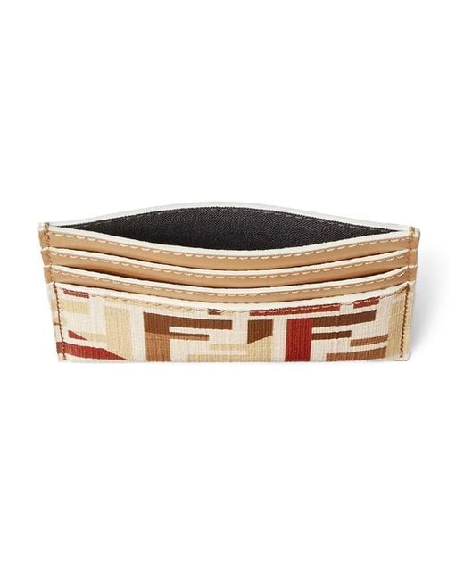 Fendi Natural Card Holder Roma Polyurethane Wallets & Purses