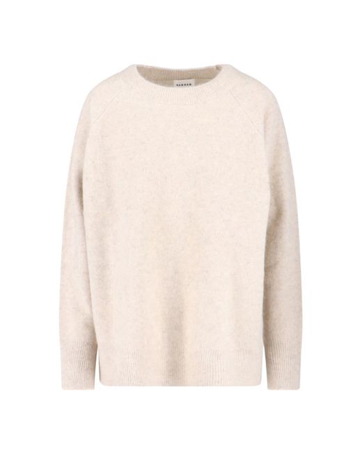 P.A.R.O.S.H. Natural Relaxed-Fit Knit Sweater With Ribbed Details