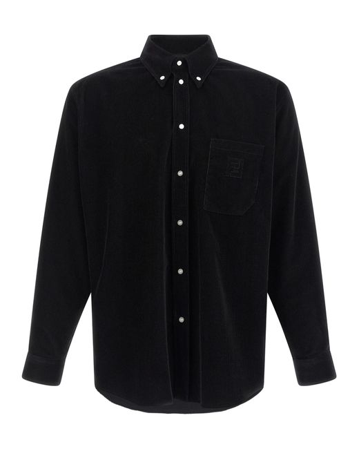 Fendi Blue Corduroy Shirt for men