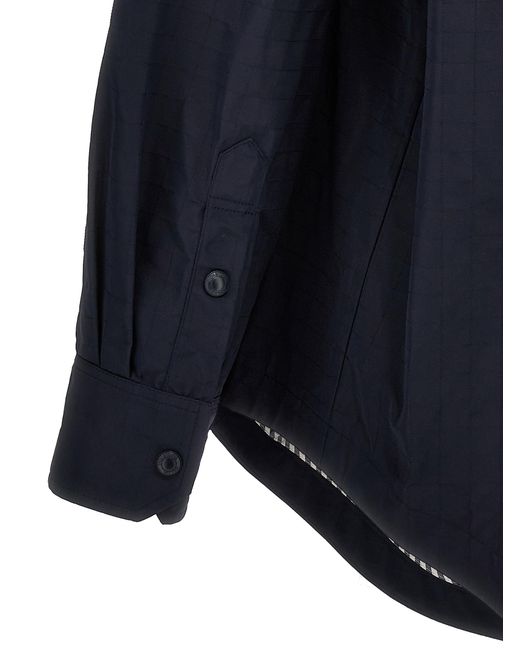 Thom Browne Blue 'Snap Front' Overshirt for men