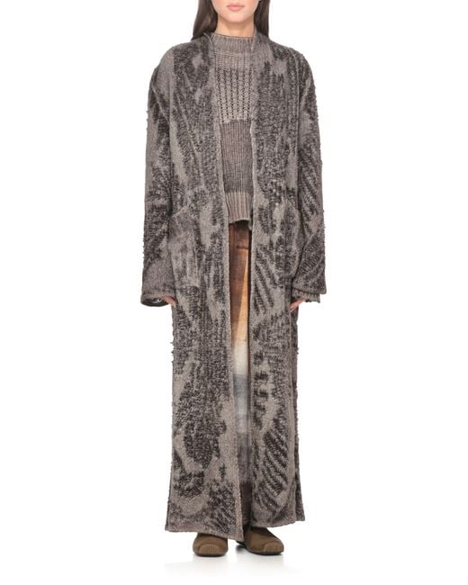 Avant Toi Gray Wool And Cashmere Long Cardigan