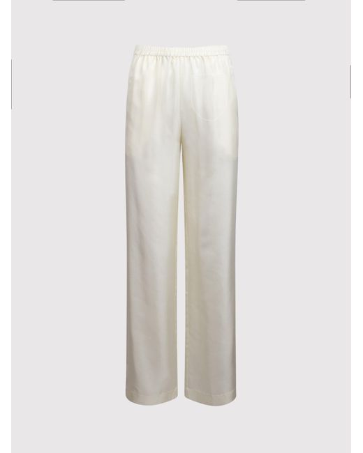 Loulou Studio White Alera Wide-Leg Silk Trousers