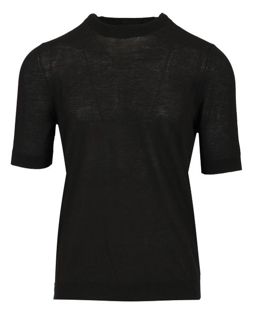 Ballantyne Black Cotton Crew Neck Sweater for men