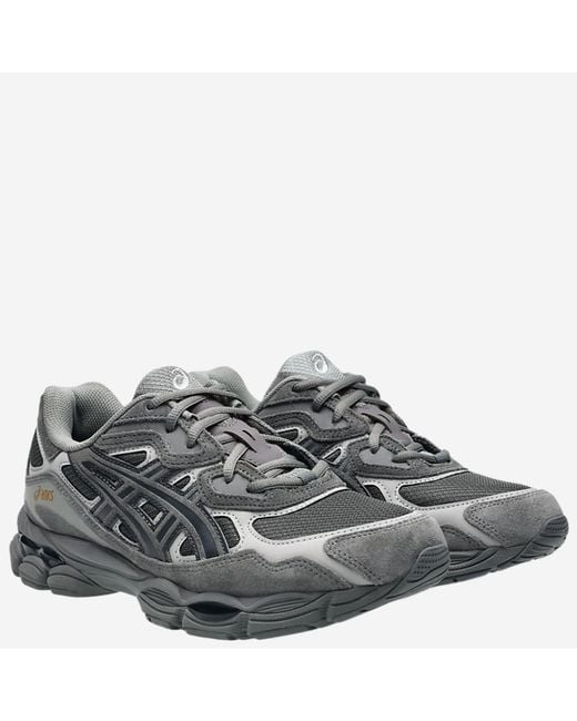 Asics Gray Sneakers Gel-Nyc Leather Upper Trainers