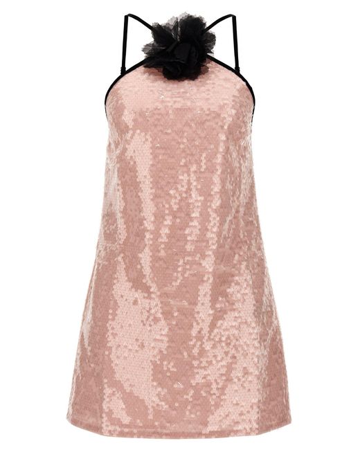 Self-Portrait Pink 'Pale Sequin Mini' Dress