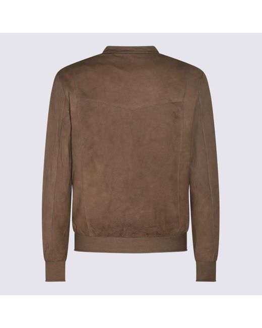 Giorgio Brato Brown Leather Jacket for men