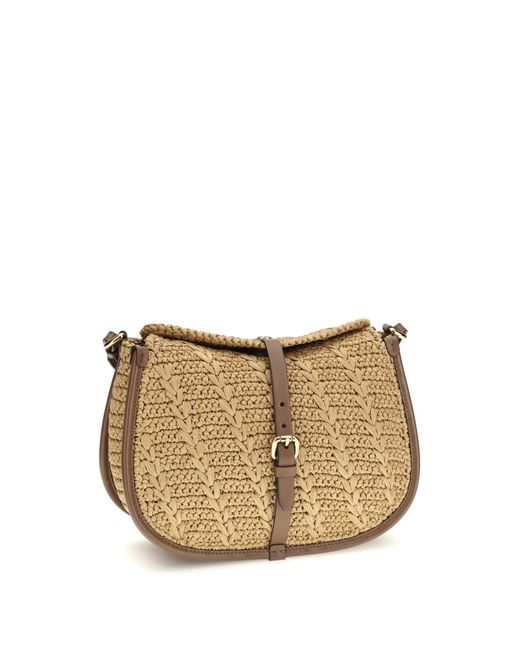Etro White Raffia Crochet Pony Shoulder Bag