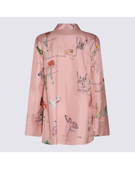 Lanvin Pink Silk Print Shirt