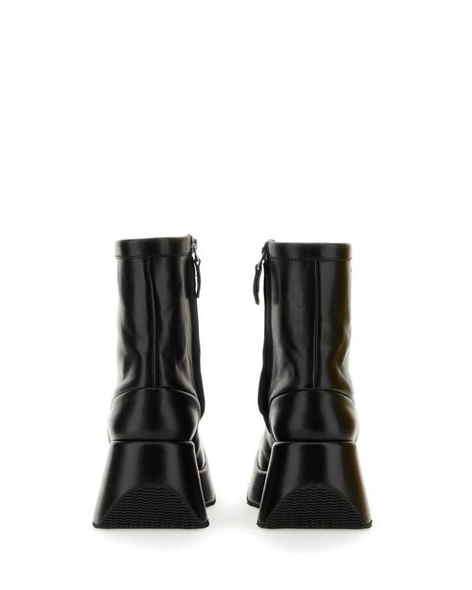 Raf Simons Black Ankle Boot With Square Toe