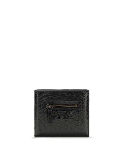 Balenciaga Black Le City Square Wallet Lamb Ovis Aries for men