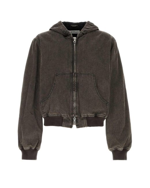 Our Legacy Black Charcoal Denim Bomber Jacket for men