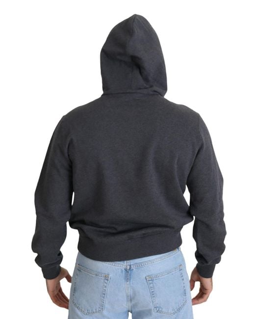 Dolce & Gabbana Black Elegant Cotton Hooded Sweatshirt for men
