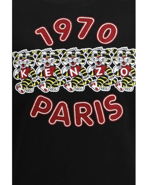 KENZO Black Wild Tiger Cotton Sweatshirt Sweatshirts for men