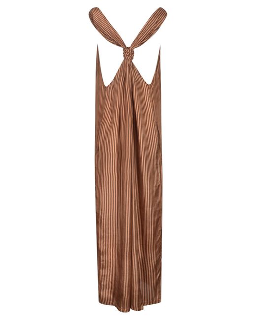 Mes Demoiselles Brown Striped Long Dress