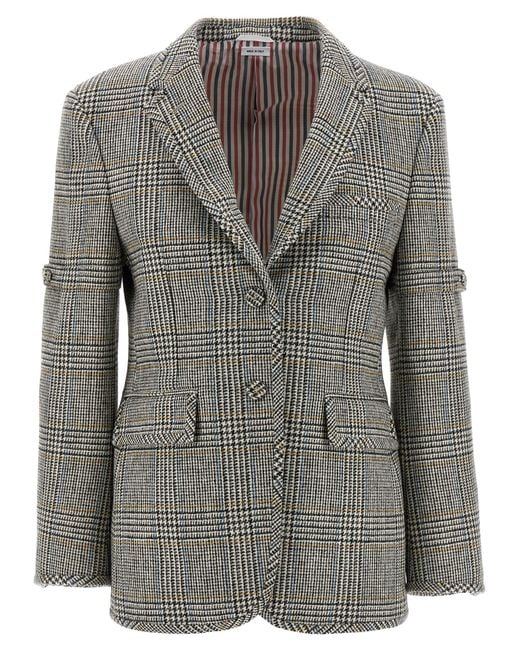 Thom Browne Gray Prince Of Wales Blazer