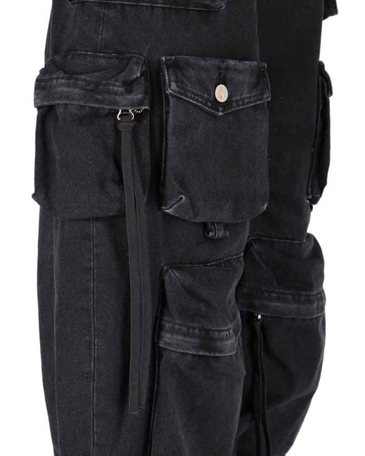 The Attico Black Oversized Cargo Jeans