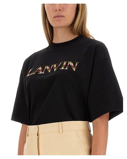 Lanvin Black T-Shirt With Logo