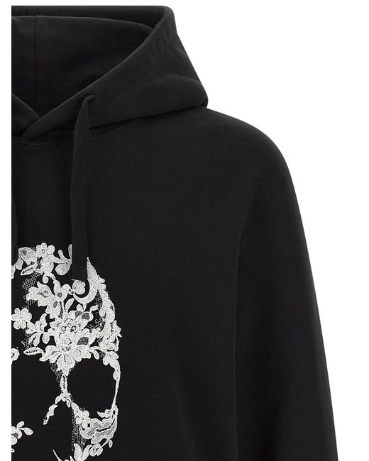 McQueen Blue 'Skull' Hoodie for men