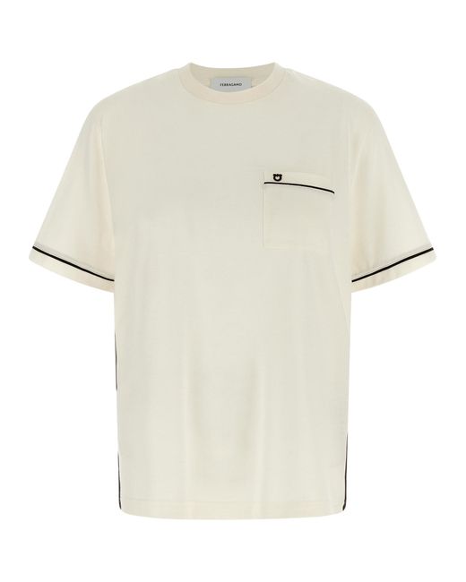 Ferragamo White 'Gancini' T-Shirt